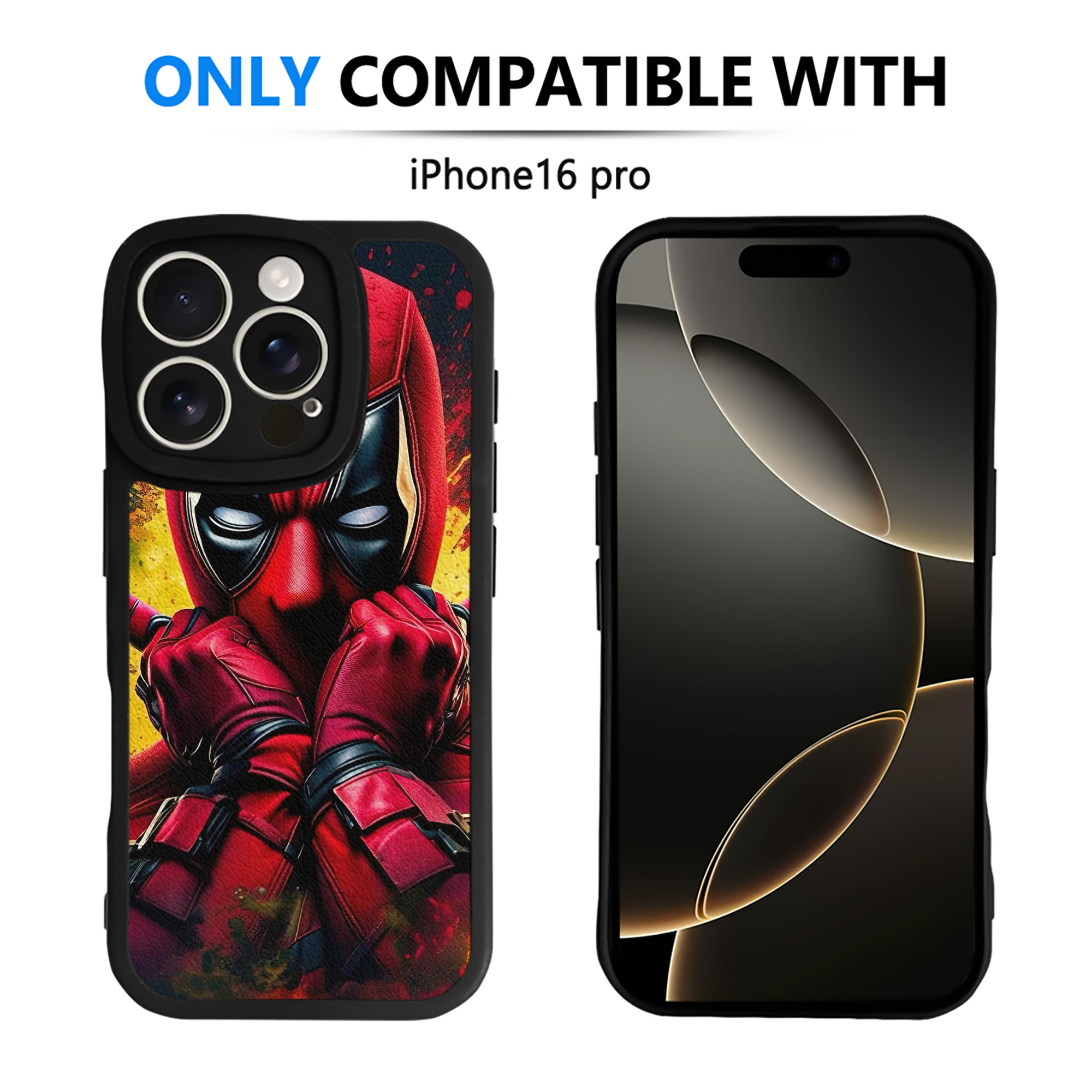 （画像用） Deadpool デッドプール 【iPhone 16シリーズ対応】シリコンスマホケース（レザー調） 材質：シリコン